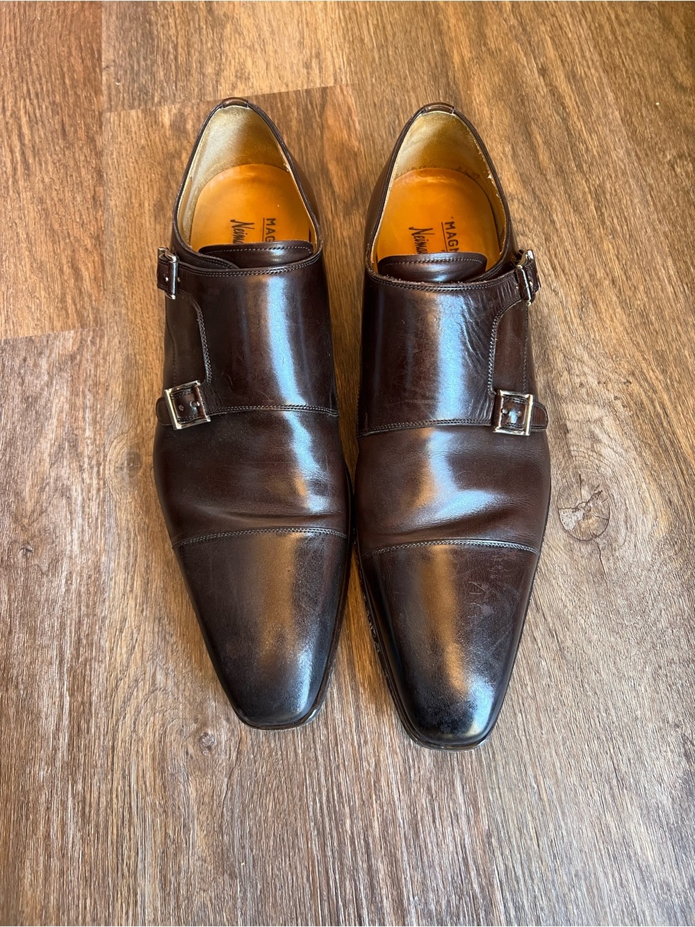 Magnanni Men’s Double Monk Strap Dress Shoes - Dark Brown